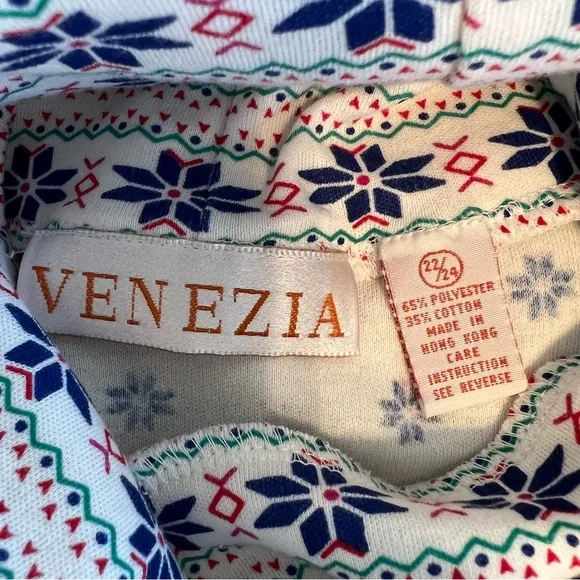 Vintage Venizia White Mod Patterned Long Sleeve Turtle Neck Contrast Cuff granny - Picture 7 of 10